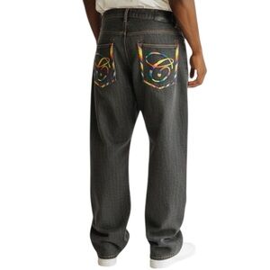 Vintage Russo Jeans Y2K Grunge Embroidered Pockets Orange Stitch 39x30.75
ZZ